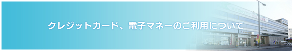 クレジットカード、電子マネーのご利用について